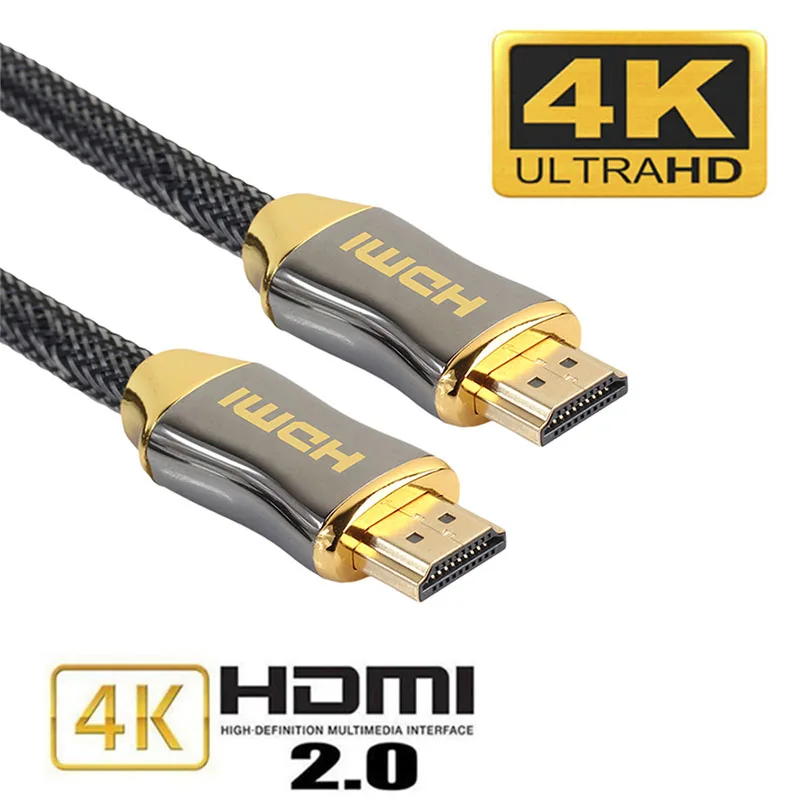 Premium Quality Braided HDMI Cables 4K V2.0 Ultra HD Cable For HD TV LCD Laptop Projector Computer 1m 1.5m 2m 3m 5m 10m