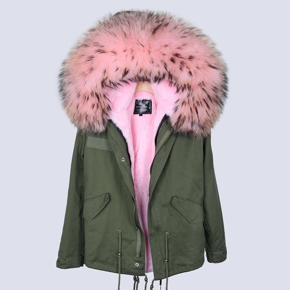 

MAOMAOKONG raccoon fur collar, plus cotton thick autumn and winter jacket