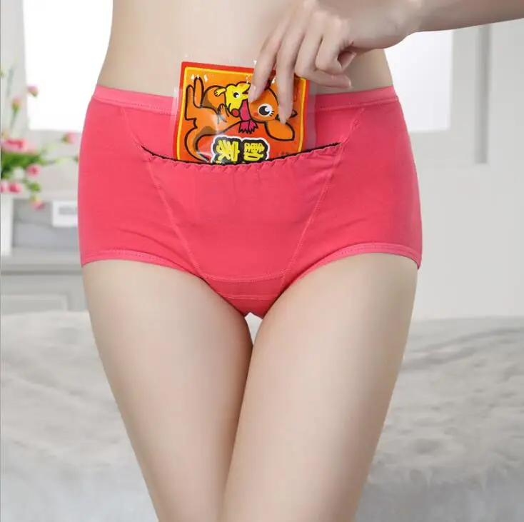 Teenage Girl High Waist Cotton Crotch Panties Leaking Proof Sanitary Briefs With Pocket Women Menstrual Physiological Underpants