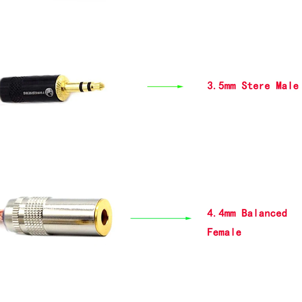 Thouliess HIFI Single Crystal Silver Plated 3.5mm Steereo Male to 4.4mm Balanced Female Audio Adapter Cable 3.5 to 4.4 Connector