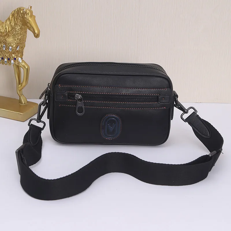 

New Kaisiludi Leather Man bag one shoulder bag man cowhide messenger bag fashion mini satchel camera bag