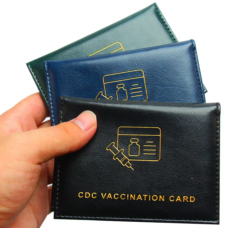 Passport Cover Holder Business PU Leather Vaccination Card Protective Wallet Case Vaccination Certificate Set Travel Accessories