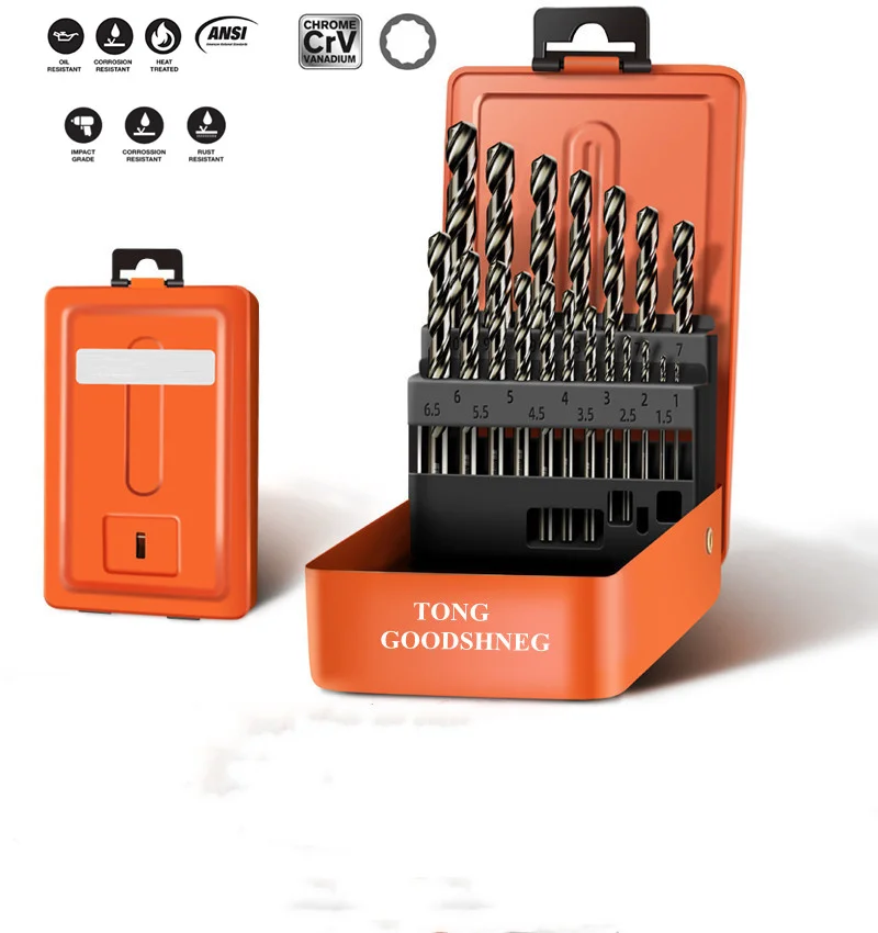 Titanium Twist Drill Bit Set,Anti-Walking 135° Tip High Speed Steel,from 1-13mm for Wood/Steel/Aluminum/Zinc Alloy,With Gift Box