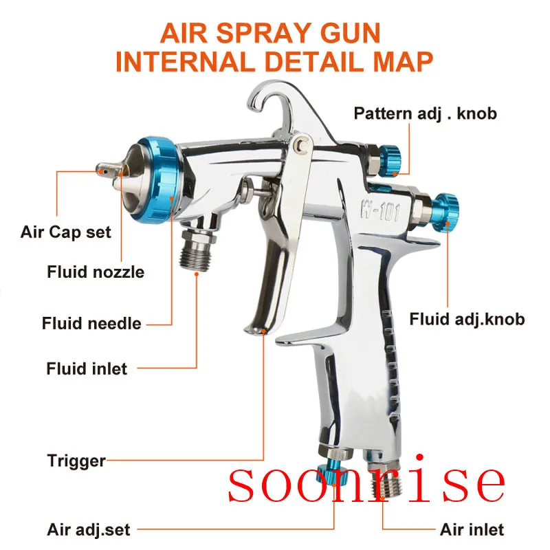 Sprayer Equipment Pressure Tank and Spray Gun Assembly Set W101 Gun and 2 Liter Tank System