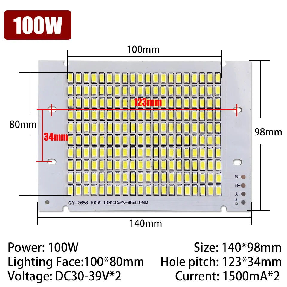 50W 100W LED SMD Chip Floodlight COB Chip SMD 5730 długa na świeże powietrze czas serwisowy DIY oświetlenie czysty/ciepły biały do reflektora