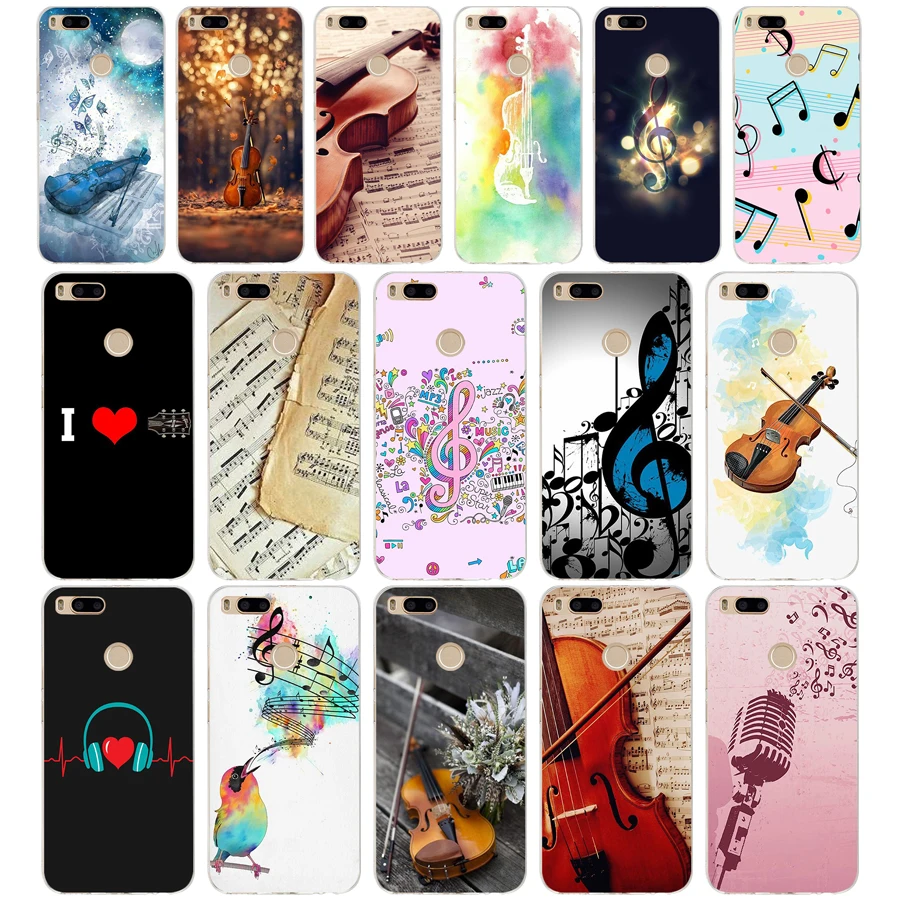 374FG Musical Notes Violin Classical Music Soft Silicone Tpu Cover phone Case for xiaomi redmi mi 8 A1 A2 lite