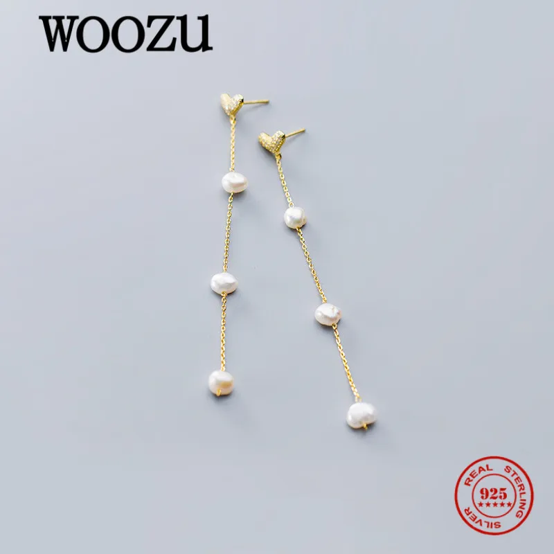 

WOOZU реальные 925 стерлингового серебра пресноводный барочный жемчуг, серьги со шпилькой, для женщин, Свадебная вечеринка модные ювелирные изделия: модные серьги в форме 2021