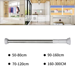 Spring Extendable Clothes Shower Curtain Viole Tension Rod Rail Door Closet