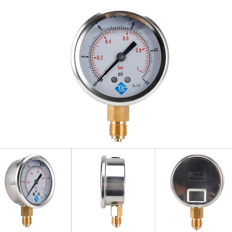 1/4 BSP Pressure Compound Vacuum Gauge Glycerine Filled Gauges 68mm Dial Vac To 10000 Psi Bottom Mount