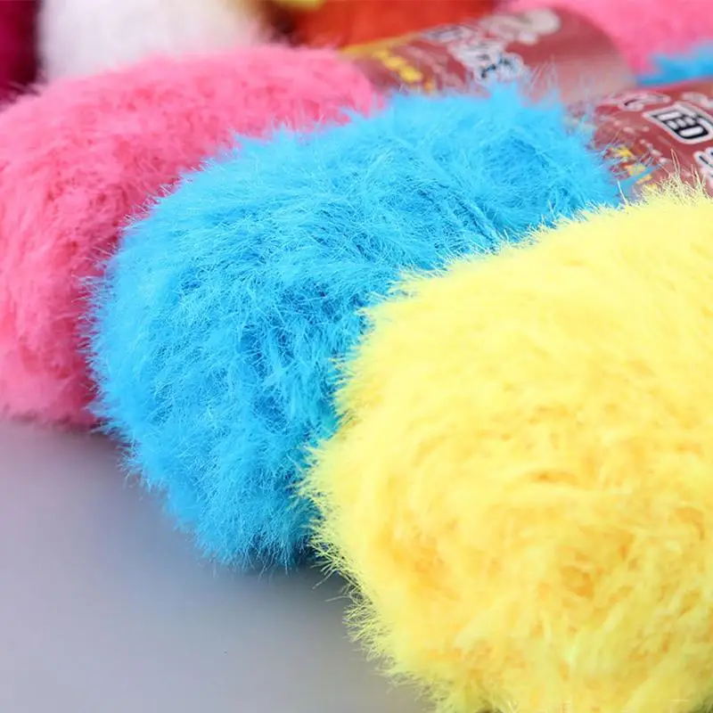 حار 100 جرام/الكرة على الوجهين الشعر الطويل لينة المنك الكشمير غزل الحياكة اليدوية 100% النايلون فو الفراء المرجان المخملية الكروشيه الموضوع FZ16 #4