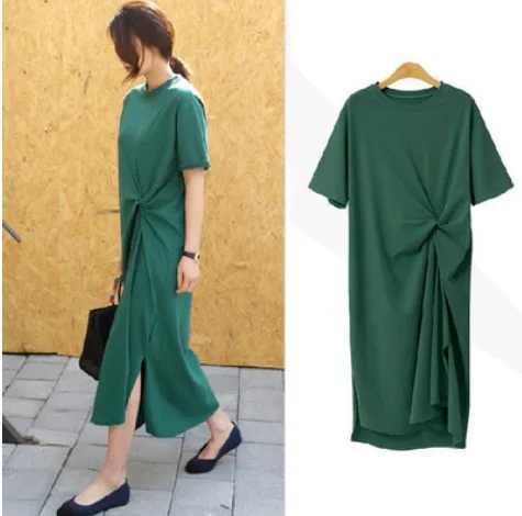 2023 New Fashion Summer Dress Women's Loose Casual Elastic Soft And Comfortable French Niche Dress Long Large Size T-shirt