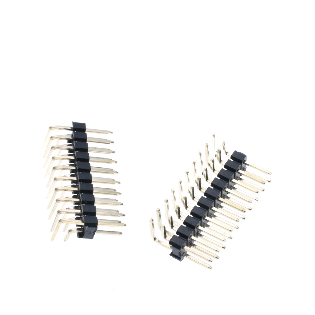 100pcs Pitch 2.54mm 2x10 Pin 20 Pin male socket angle Double Row Bend Header connector