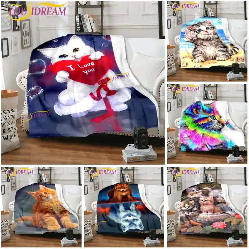 

Cat series plush flannel blanket bed quilt blanket children and adult bedding