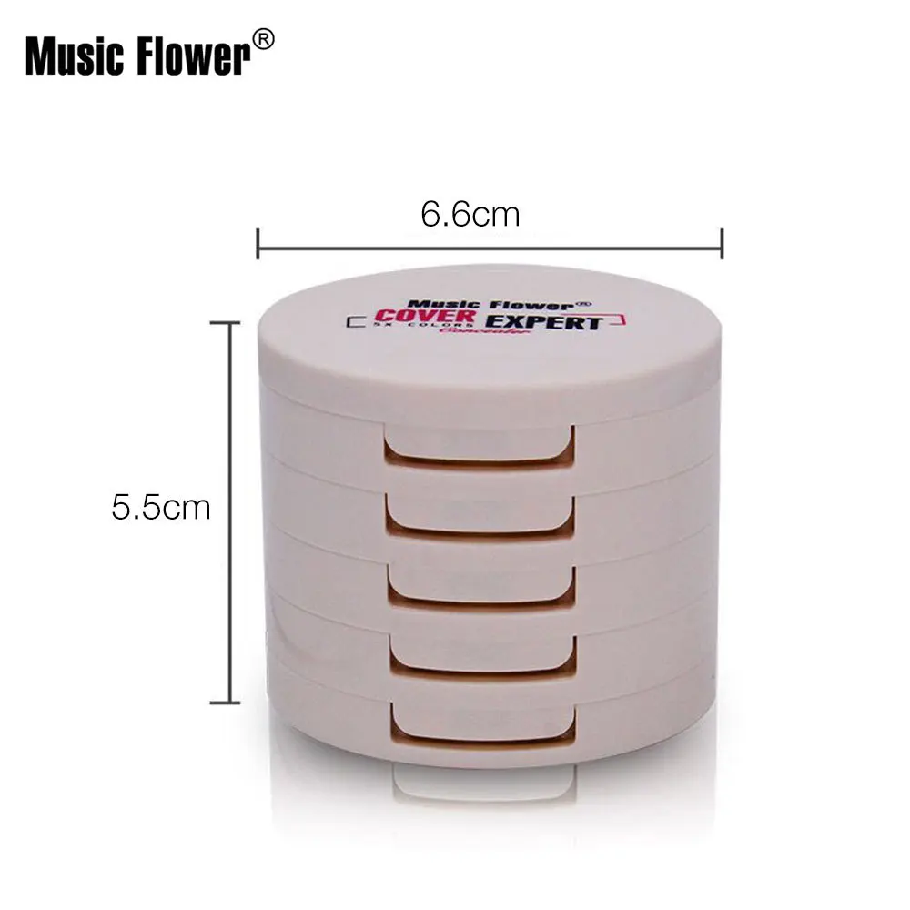 Music Flower High Profile Silhouette, Repair, Powder, Nose, Shadow, 5 Color Concealer, Makeup, Beginners