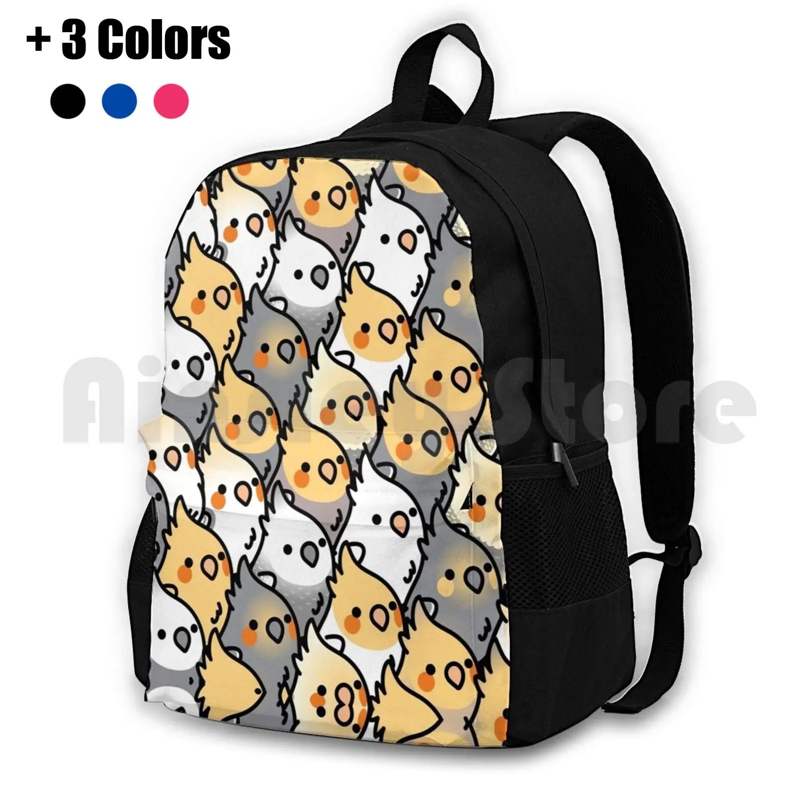 Chubby Cockatiel Party Outdoor Hiking Backpack Waterproof Camping Travel Cockatiel Cockatiels Cute Kawaii Birb Birblr Bird