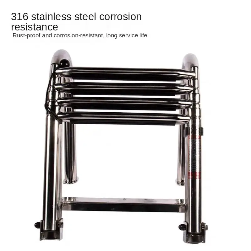 4 Step Marine เรือพับบันได 316 สแตนเลส Telescoping Yacht ว่ายน้ําแพลตฟอร์มอุปกรณ์เสริมหนาเรือบันได