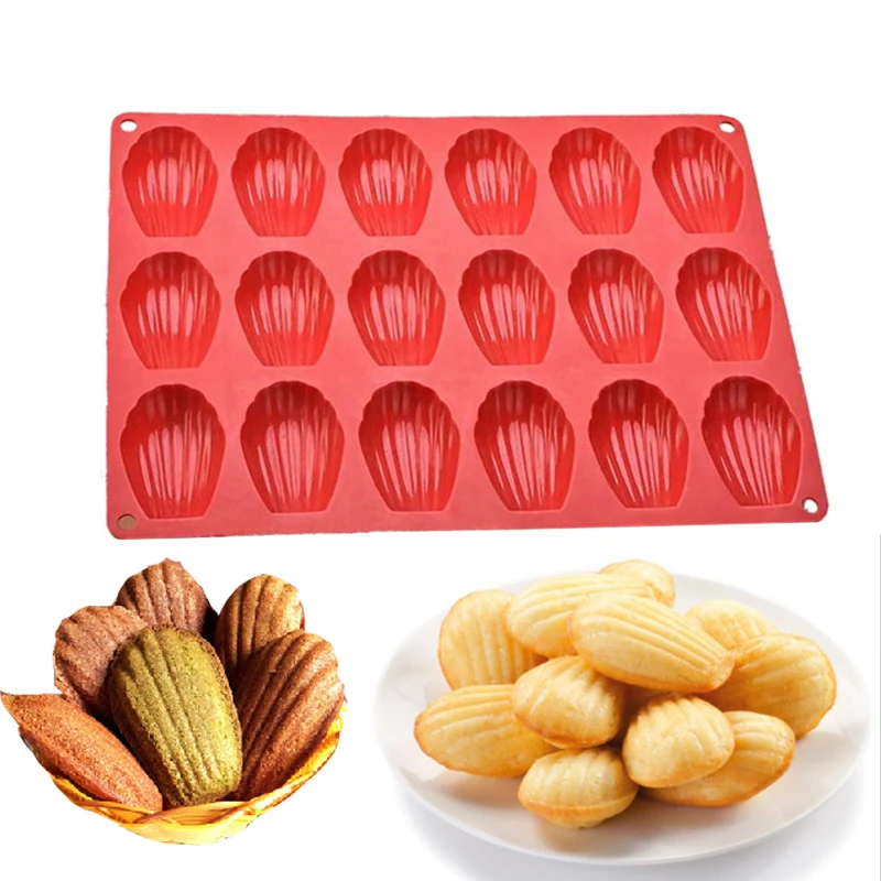 20/18 Holes Madeleine Shell 3D Silicone Cake Baking Mold Cake Pan Muffin Cups Cupcake Mould Biscuit Chocolate Madeleine DIY Mold