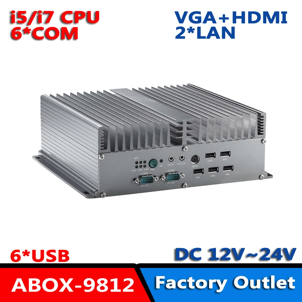 

High Powerful Fanless Industrial Computer Intel Gen3 Core I7-3520M/I5-3320M/I3 IPC