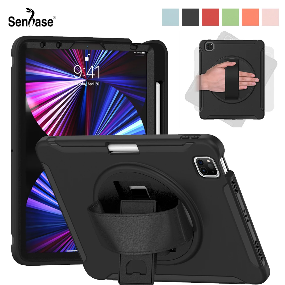 

Kids Safe PC + TPU Shockproof Hand Strap Stand Tablet Cover For Apple iPad Air 4 4th Gen 10.9 inch 2020 A2325 A2316 A2072 Case