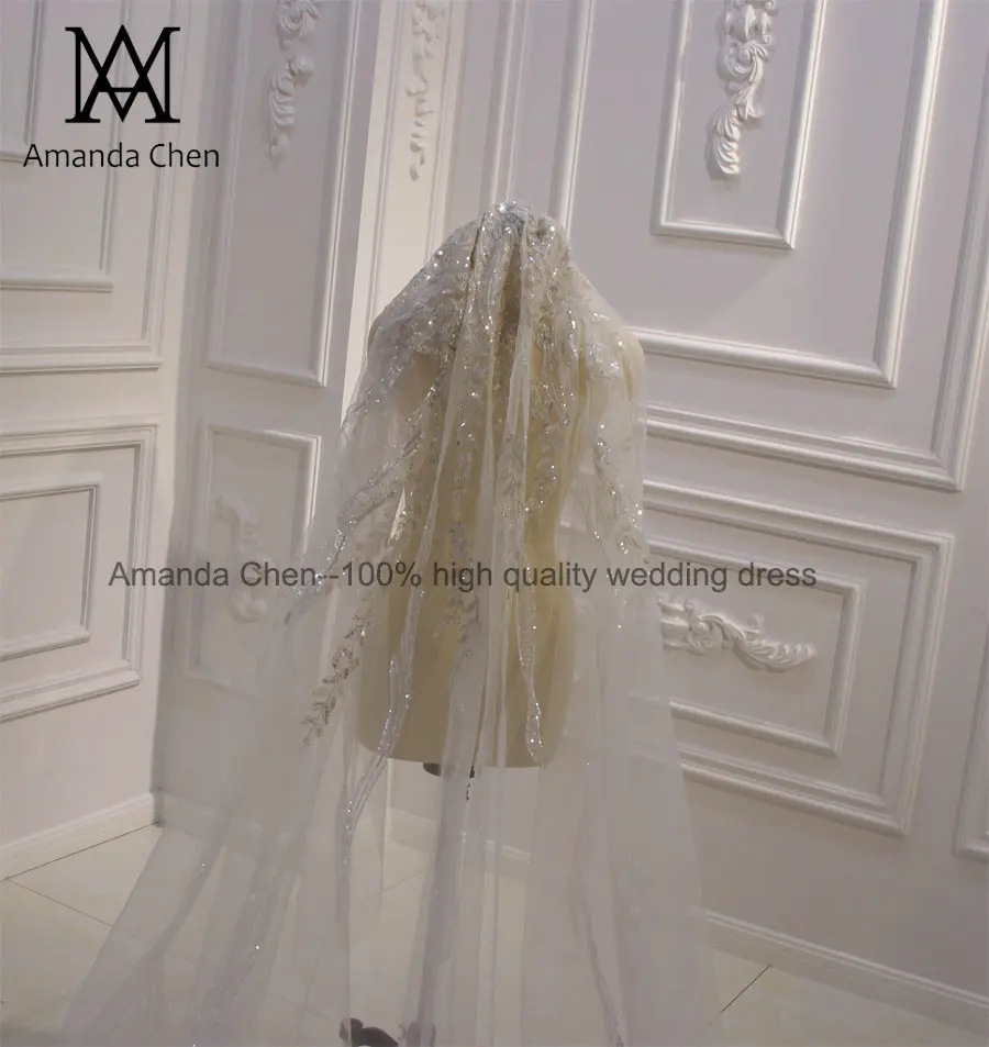 Amanda Design One Layer Shiny Long Veil