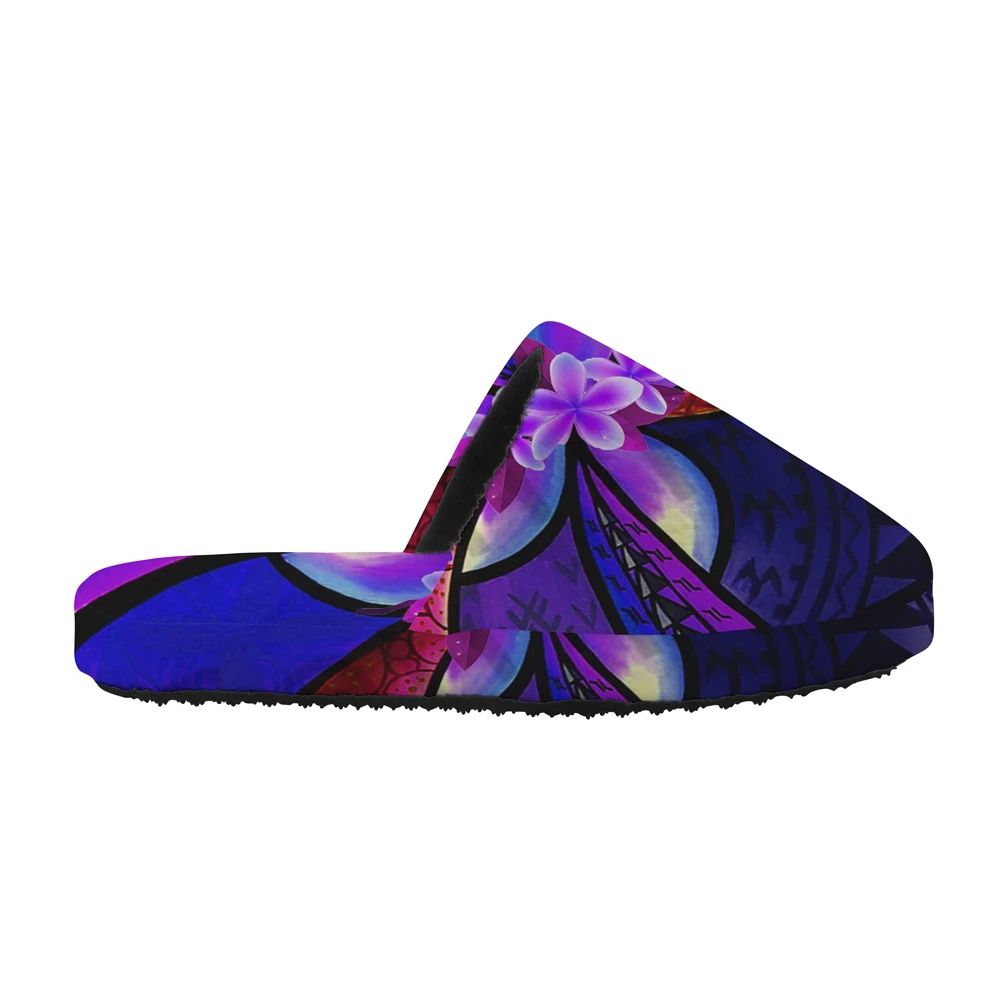 Noisydesigns Cotton Slippers Mens Colourful Paisley Hawaiian Floral Waterproof Plush Winter Thick Bottom Home Indoor