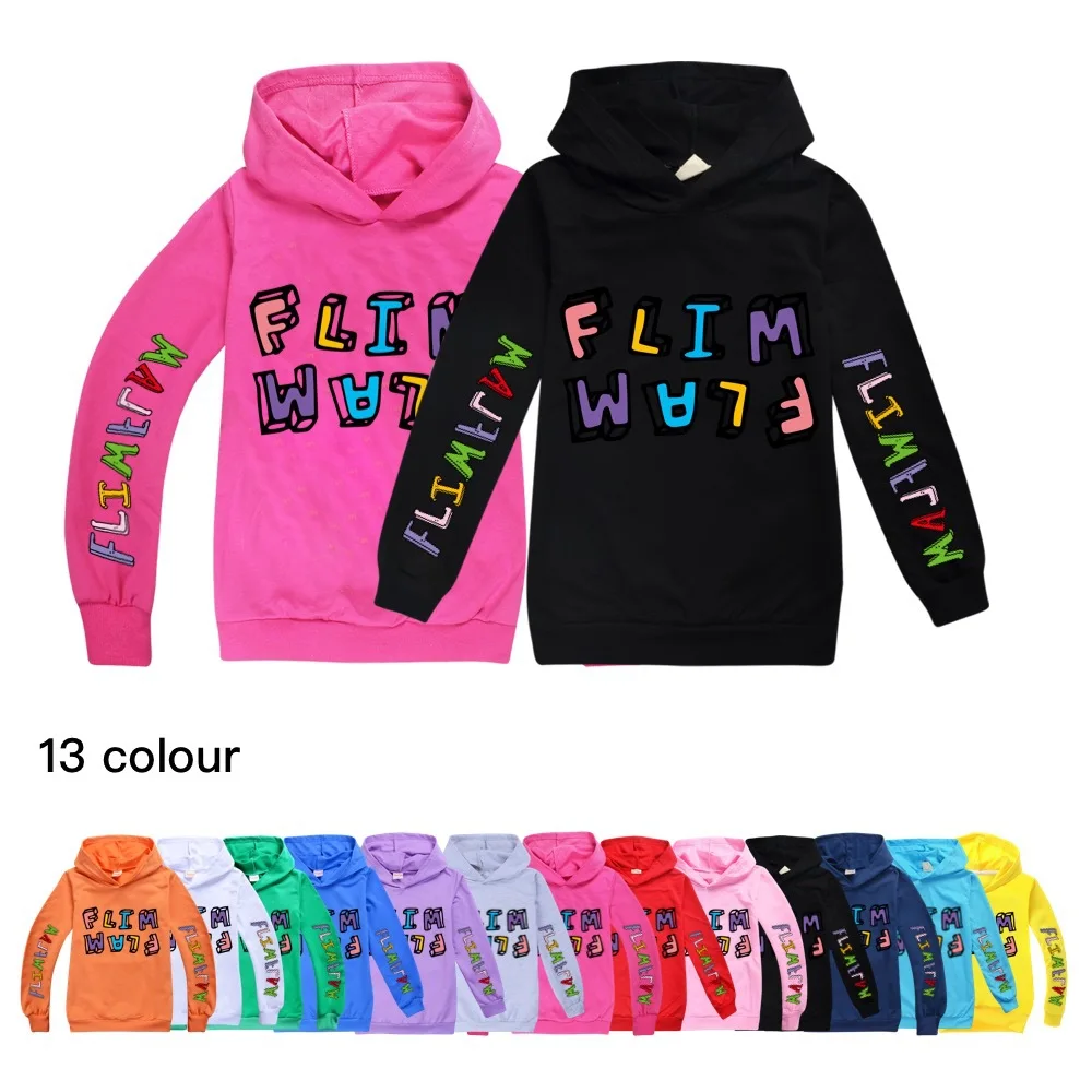 

Flamingo Flim Flam Hoodies for Teen Girls Children Hoodies Coat Long Pullover Sweatshirt Tracksuit Family Halloween Clothes