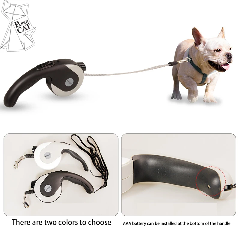 Dog Walker Rope With LED Light Retractable 3 Meters Outdoor Easy To Travel Freely  Traction Belt