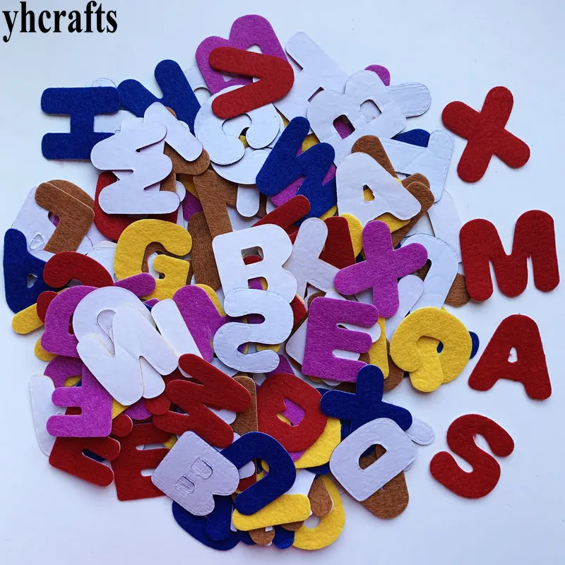 150PCS/LOT.A-Z fabric stickers,Alphabet Letter felt sticker Teach your own Color English self learning Kindergarten crafts OEM