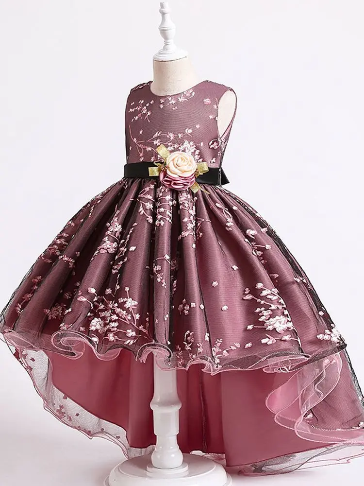 Nowy korowód Vintage Kids Party sukienki druhen dla dziewczynek kostium dla dzieci suknia ślubna dziewczyna niemowlę Vestido Teen 6 8 10 12Y — zdjęcie 2