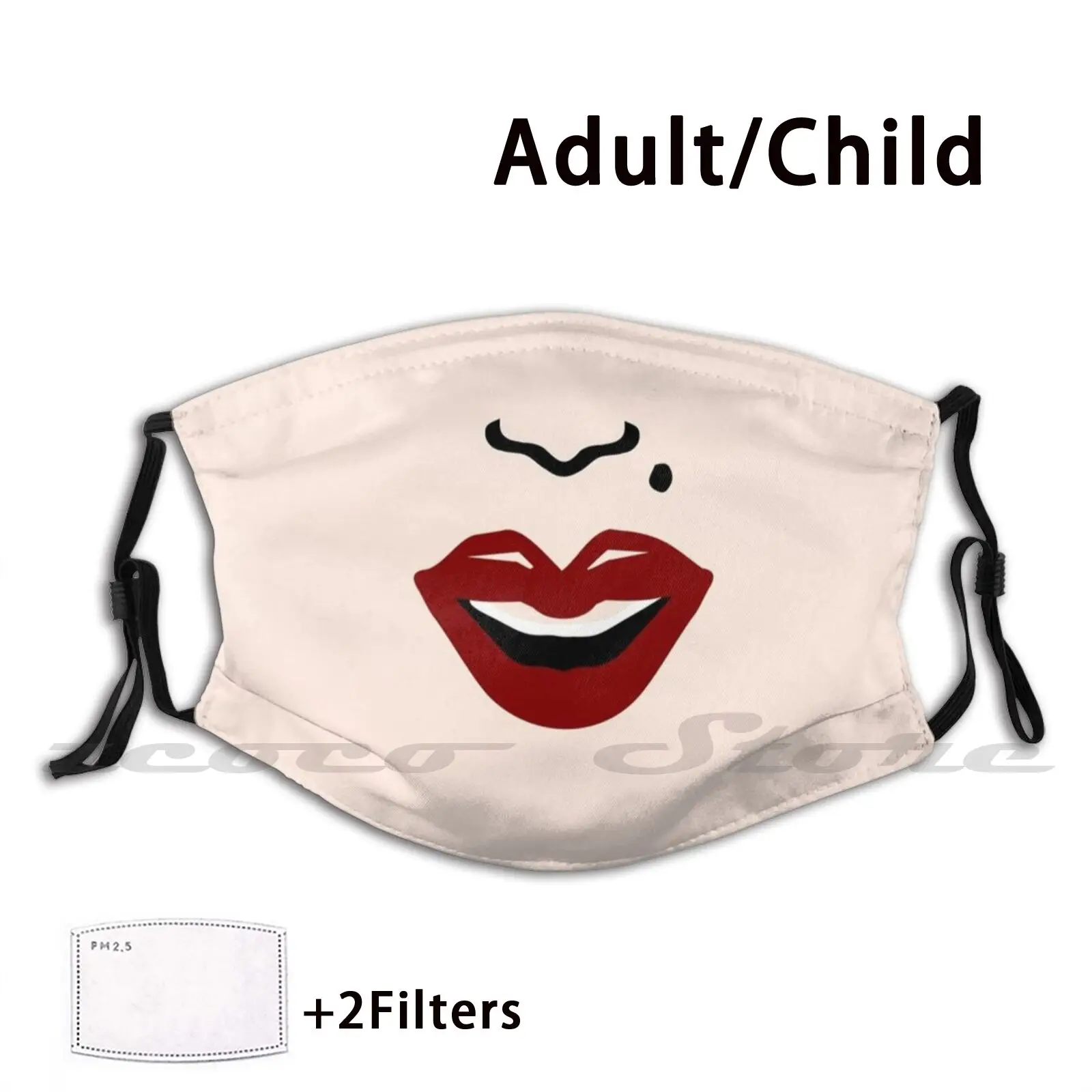 Drag Queen Face Graphic Mask Adult Child Washable Pm2.5 Filter Logo Creativity Drag Queen Face Graphic Drag Queen Birthday Idea