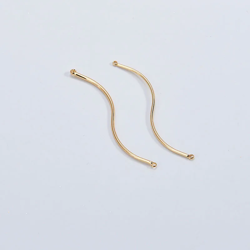 Gold plated color retention curve, diamond belt hanger, round circling individual geometric earring accessories DIY Handmade