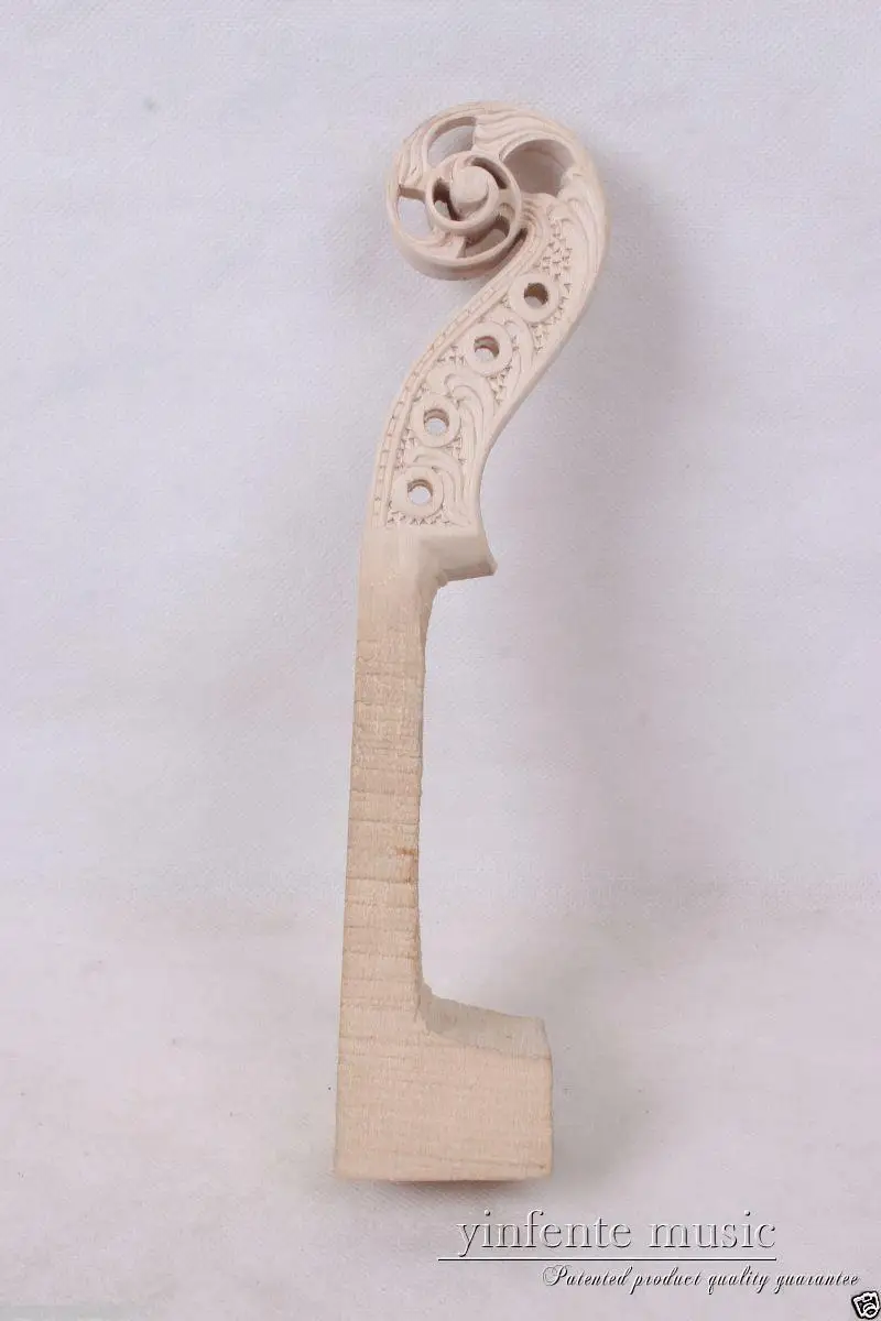 New 4/4 violin Neck Openwork pattern Head Hand Carve High Quality maple wood violin accessories violin parts