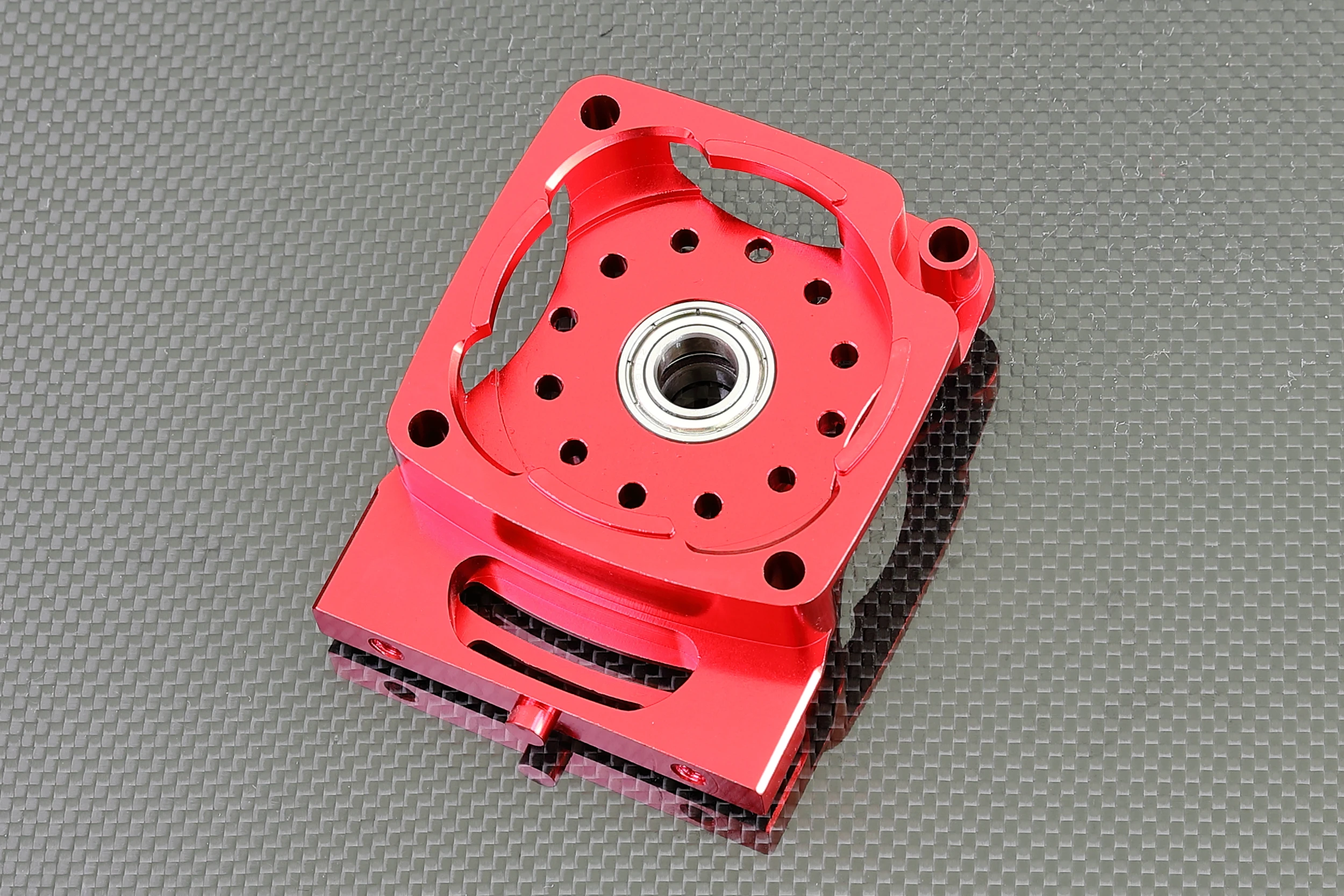 GTBracing Integration DBXL Clutch Bell Carrier for RC Car 1/5  LOSI Desert Buggy XL (Silver / Red)