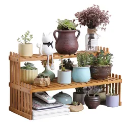 Wooden Storage Rack For Plants Shelves Flower Display Stand Desk Organizer Decorative Flower Stand Kitchen Storage Shelf Rack