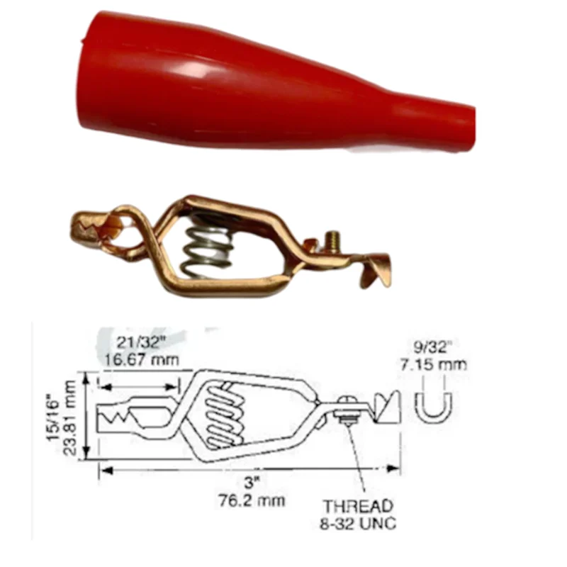 Alligator Jacket Quick Test Connector, Car Battery Charging Clip, Used for High Voltage, Voltage and Current Test, 75A, 1Pc