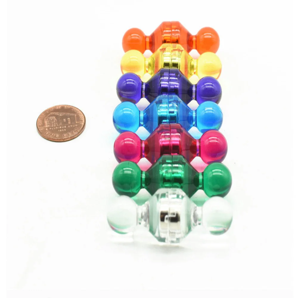 56 Magnetic Push Pins Magnet 7 Assorted Clear Color Pawn Style For Home School Classroom Office Map Fridge Whiteboard Craft Draw