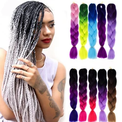 Afro Ombre Flechten Haar Synthetische Haar Verlängerung für Zöpfe 24 zoll 100g/Pack Jumbo Braid Haar Produkte Fabrik großhandel