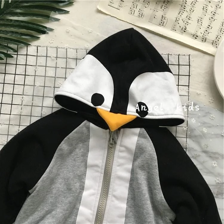 Tonytaobaby Autumn and Winter New Middle and Small Children's Double Face Plush Thickened Penguin Coat