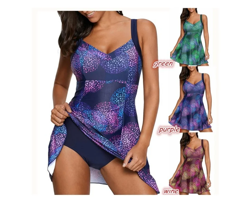 Print Floral One Piece Swimsuit Swimwear Women Bathing Suit Retro Swimsuit Vintage One-piece Surfing Swim Suits Biquini