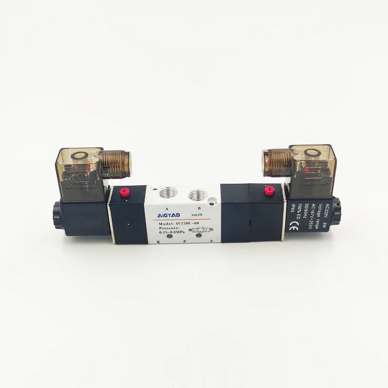 5Way 2 Position Electric Solenoid Valve 4V230-08 Port Size DC12V,24V. AC110V,220V, Pneumatic parts air control valve