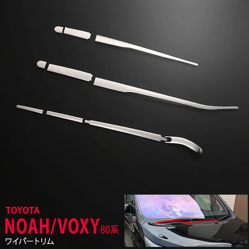 10pcs Car Chrome Accessories for Toyota Noah/voxy 80 SUS304 Auto Rain Trim Cover Exterior Automobiles