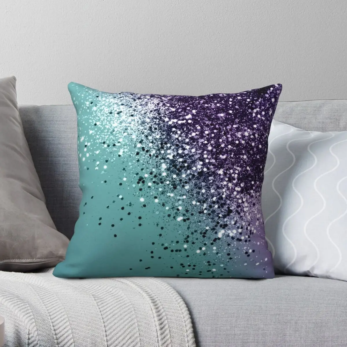 

Mermaid Glitter Dream Square Pillowcase Polyester Linen Velvet Pattern Zip Decor Throw Pillow Case Car Cushion Cover 45x45