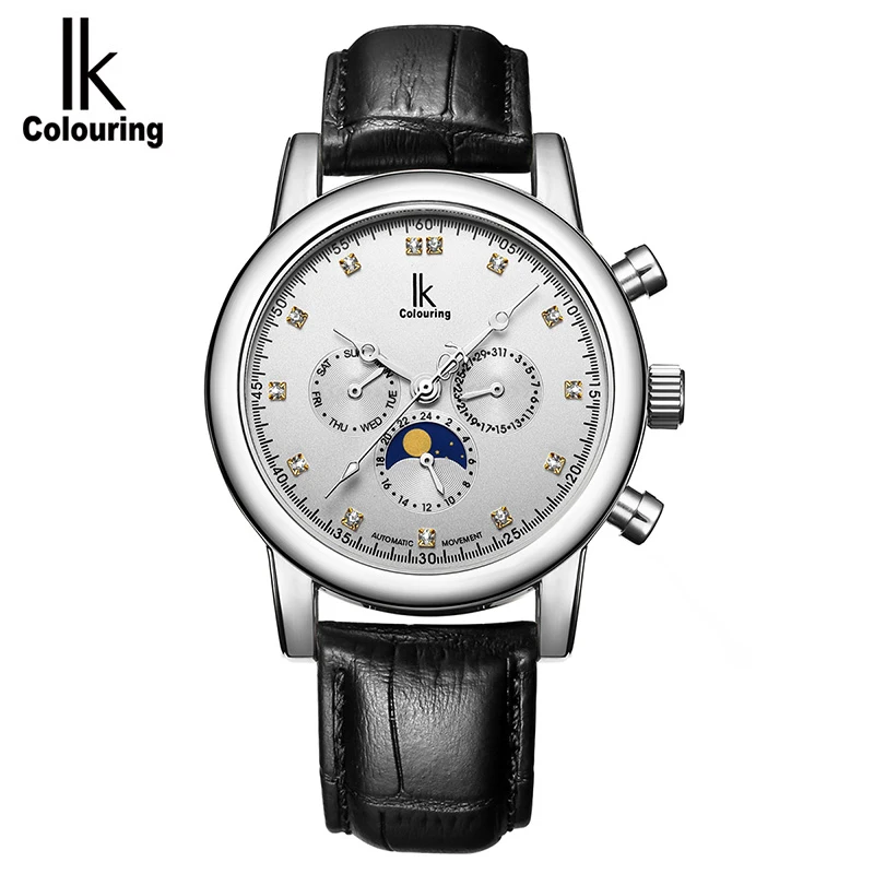 IK Colouring Automatic Watch for Men Mechanical Wristwatches Auto Date Stainless Steel Relogio Masculino