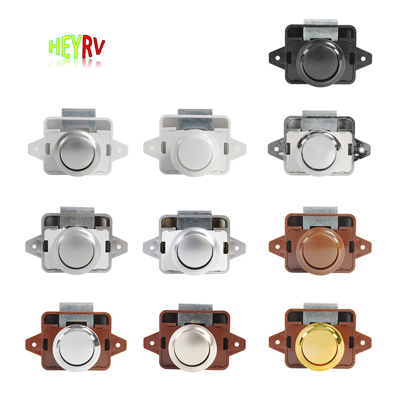 

HEYRV Camper Parts 10 PCS 26mm Wall Cupboard Cabinet Door Drawer Push Button Locks Buckles Furniture Hardware for Yacht Trailer