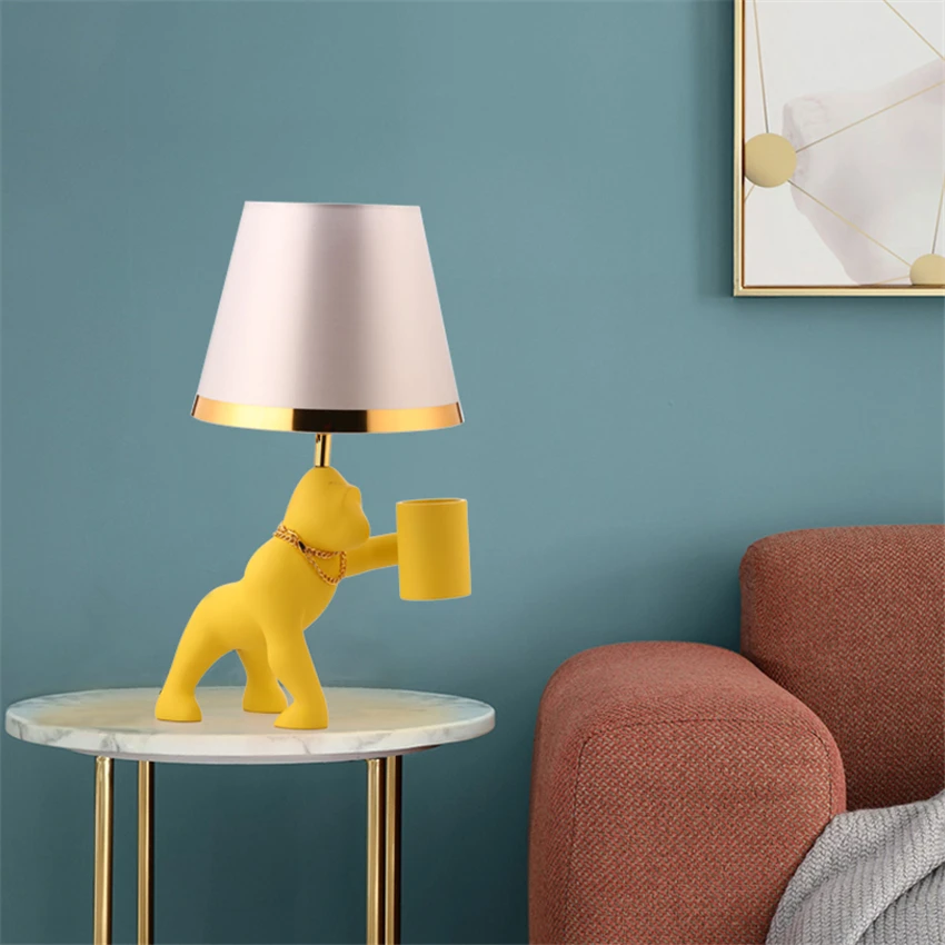 Nordic Animal Orangutan Table Lamp Living Room Children's Room Study Bedroom Office Desktop Lamp Interior Design Decor Lighting