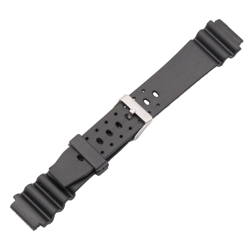 18mm 20mm 22mm For Watchbands PU Black Watch Band Replace Electronic Wrist Sports Straps