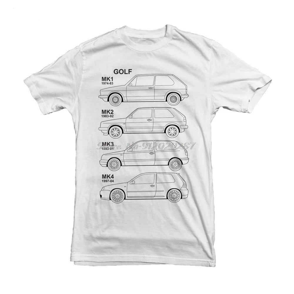 Germany Classic Car Golfer Mk1 - Mk4 Car - White Newest Style 3D Printed Men Tee Shirt Homme Summer Make T Shirts