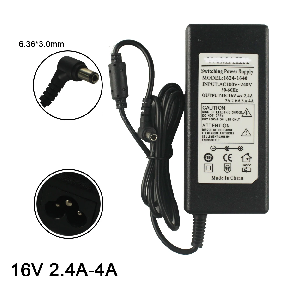 16V 2.4A-4A 6.36*3.0mm AC/DC Adapter For Yamaha PA-300 PA-301 PA-300B PSR-S550 S550B S650 Keyboard Piano Power Supply