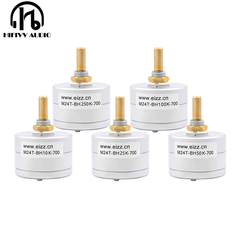 

HIFI EIZZ Mono Potentiometer Switch 24 Steps Stereo Sound Volume Control Attenuator Alps Gold-Plated Copper 10K 50K 100K 250K