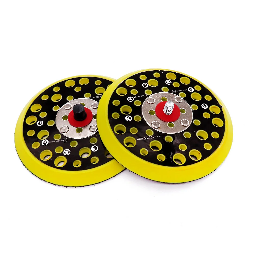 5 Inch 125Mm 44 Lỗ Nhám Lưng Miếng Lót Móc & Vòng Lặp Miếng Chà Nhám Với 5/16 "-24 Đường Chỉ May không Bám Bụi Chà Nhám Đĩa Giá Đỡ Cho MIRKA
